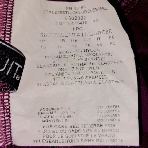 EUC Miraclesuit Women's Slimming  Averi One Piece Swimsuit Eggplant Size 16 - Picture 11 of 12